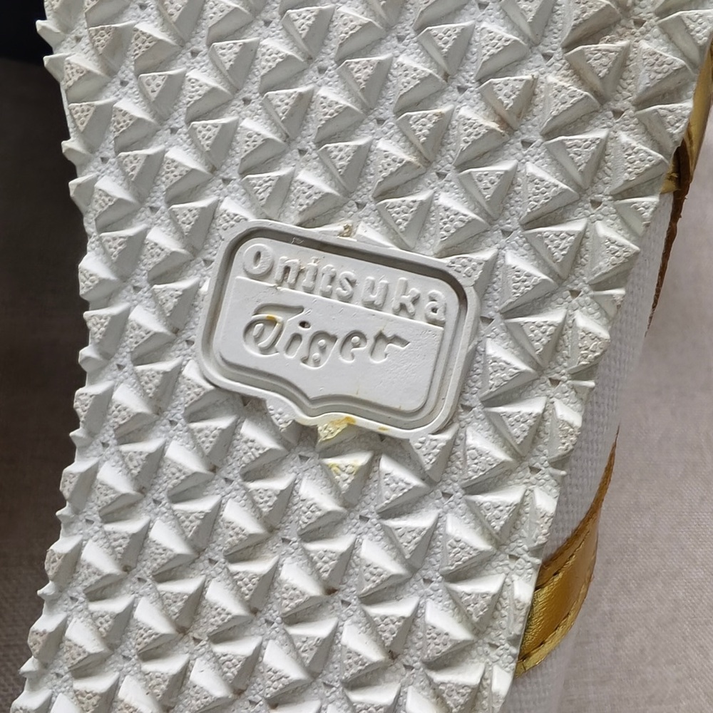 Onitsuka Tiger by Asics Women's White Sneakers with Metallic Gold Stripes - Picture 12 of 12